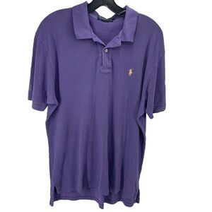 Polo Ralph Lauren Mens Polo Shirt Short Sleeve Logo Pony Golf Purple Size Large